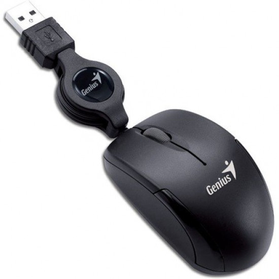 GENIUS Vezetékes egér optikai Micro Traveler USB Fekete 1200dpi (MICRO_TRAVELER_B)