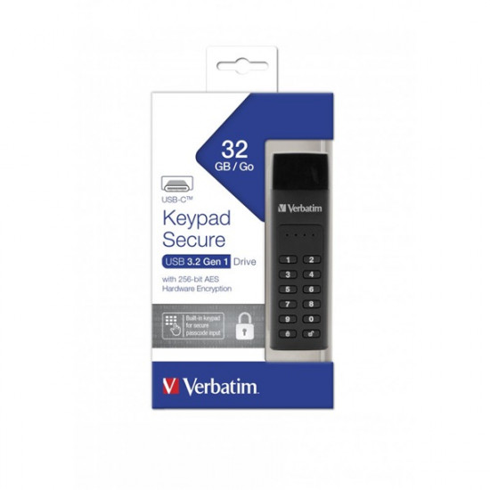 Verbatim 32GB Keypad Secure Store`n`Go USB-C 3.1 Flash Drive