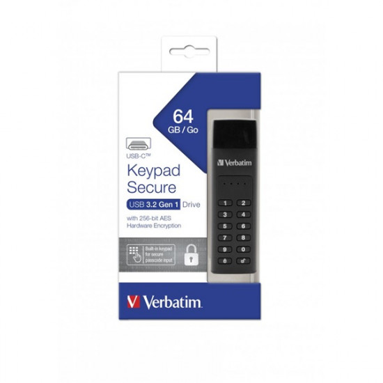 Verbatim 64GB Keypad Secure Store`n`Go USB-C 3.1 Flash Drive