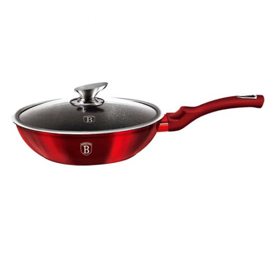 Berlinger Haus Metallic Line Burgundy Edition 28 cm fedővel, wok (BH/1265N)