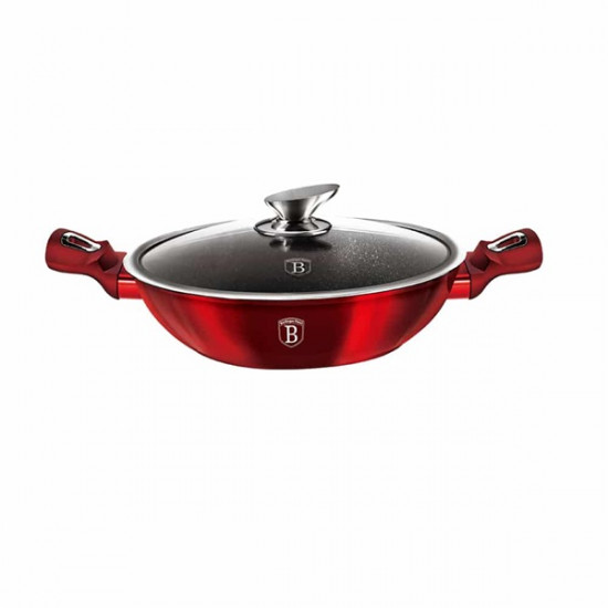 Berlinger Haus Metallic Line Burgundy Edition 30 cm fedővel, wok (BH/7110)