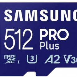 SAMSUNG 512GB PRO Plus + Reader microSDXC, CLASS 10, UHS-I, U3, V30, A2, R180/W130 Memóriakártya