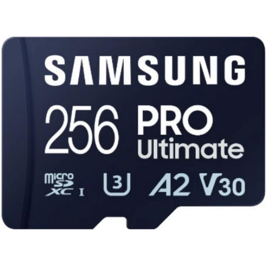 SAMSUNG 256GB PRO Ultimate microSD, Class 10, V30, A2, Grade 3 (U3), R200/W130 Memóriakártya