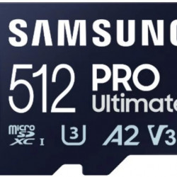 SAMSUNG 512GB, PRO Ultimate microSD, Class 10, V30, A2, Grade 3 (U3), R200/W130 Memóriakártya