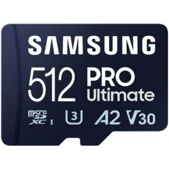 SAMSUNG 512GB, PRO Ultimate microSD, Class 10, V30, A2, Grade 3 (U3), R200/W130 Memóriakártya