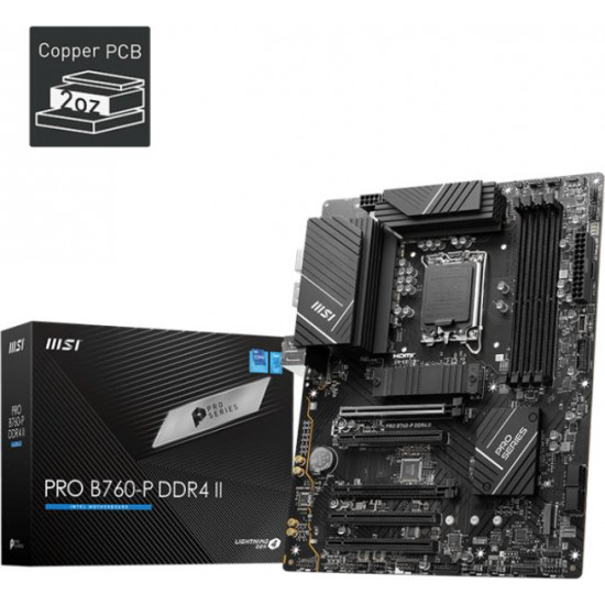 MSI PRO B760-P DDR4 II Intel B760, ATX S1700 Alaplap