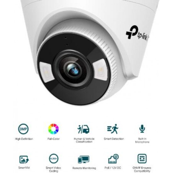 TP-LINK IP Kamera kültéri éjjellátó 3 Megapixel, 2.8mm Objektív, VIGI C430(2.8MM)