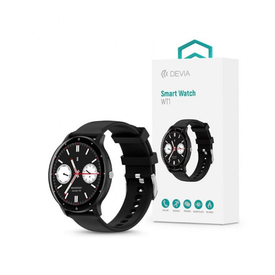 DEVIA WT1 SMART WATCH OKOSÓRA - FEKETE (ST384943)