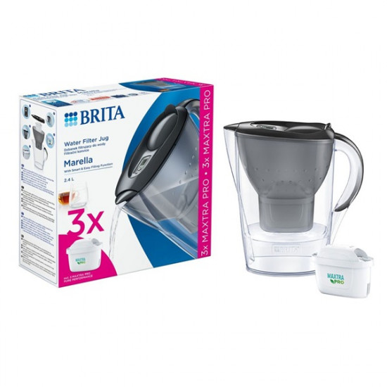 Brita Marella 2,4l grafit vízszűrő kancsó + 3db Maxtra Pro szűrő (1052796)