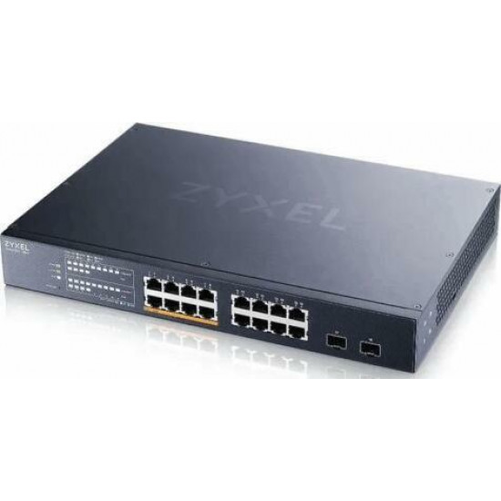 ZYXEL Switch 16-port 2.5GbE, 2 SFP+, 8 x PoE++ 180W  Smart Switch, hybird mode, NebulaFlex Cloud, XMG1915-18EP-EU0101F