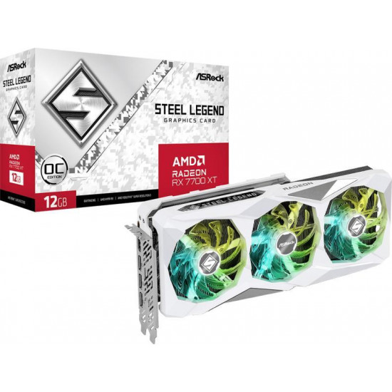 ASROCK RX 7700XT STEEL LEGEND 12GB DDR6 OC PCI-Ex16x AMD Videokártya