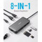 ANKER USB HUB, PowerExpend 8-in-1, USB-C Media Hub, 2xHDMI, 2xUSB3.0, Ethernet, SD/microSD kártyaolvasóval - A83800A2