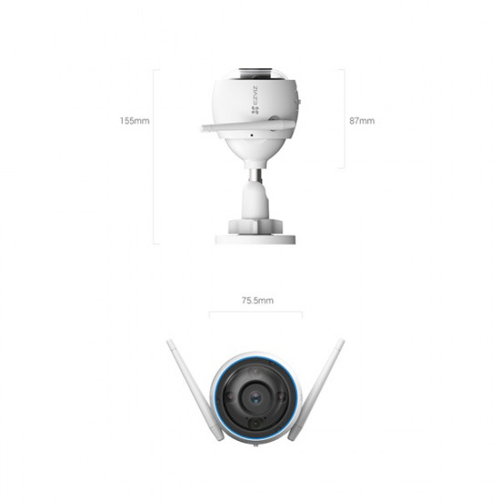 EZVIZ H3 2K 3 MP kültéri kamera, színes éjszakai látás, alakérzékelés, alumíniumötvözet ház, mikroSD 512GB EZVIZ H3 2K 3 MP kültéri kamera, színes éjszakai látás, alakérzékelés, alumíniumötvözet ház, mikroSD 512GB