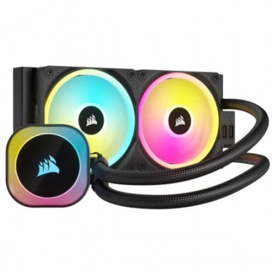 CORSAIR CPU hűtő iCUE LINK H100i RGB AIO (vízhűtés), 2 Ventilátorots, LGA1700 támogatással, fekete