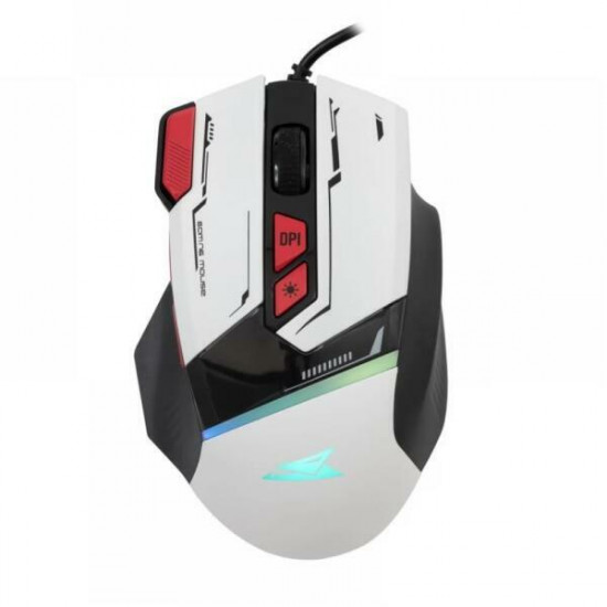 Baracuda W029909 MANTA-W, BGM-042W gamer egér,8D, fehér, 12800 dpi (BGM-042W)