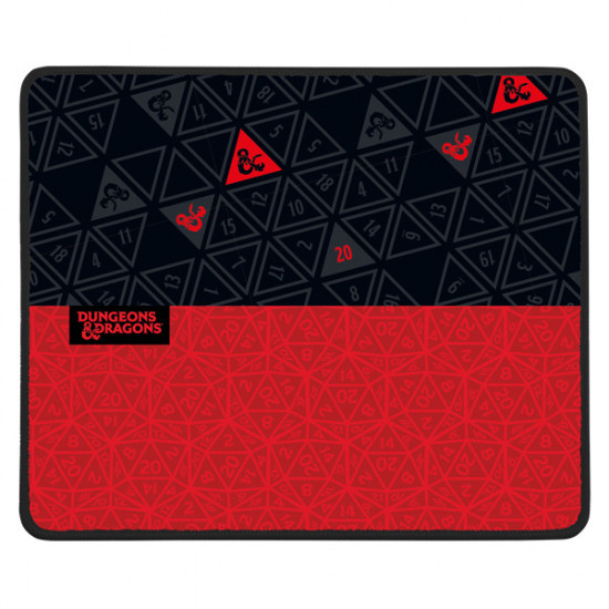 KONIX - DUNGEONS & DRAGONS Gaming Egérpad 49x49x270mm, Fekete-Piros (KX-DND-MP-ROLL-PC)