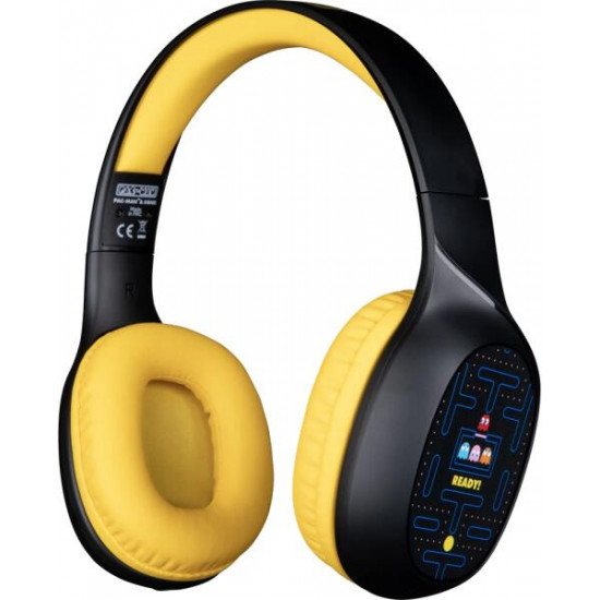 KONIX - PAC-MAN 2.0 Fejhallgató Vezeték Nélküli Bluetooth Gaming Stereo, Mikrofon, Fekete (KX-PACMAN-GH)