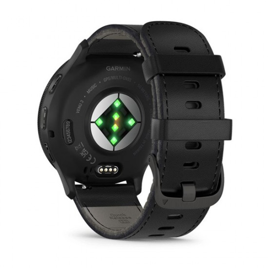 Garmin Venu 3 fekete, fekete kerettel, bőr és szilikon szíjjal okosóra Garmin Venu 3 fekete, fekete kerettel, bőr és szilikon szíjjal okosóra