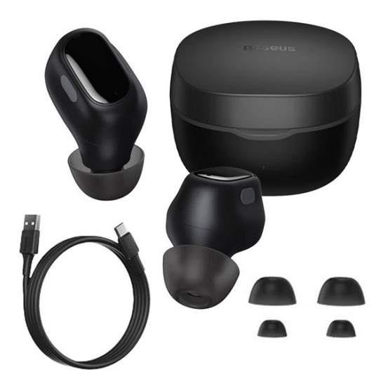 Baseus NGTW370001 Bowie WM01 True Wireless Bluetooth fekete fülhallgató Baseus NGTW370001 Bowie WM01 True Wireless Bluetooth fekete fülhallgató