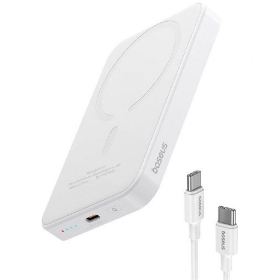 Baseus P10064101223-00 MagPro Magnetic 5000mAh 20W MagSafe fehér power bank Baseus P10064101223-00 MagPro Magnetic 5000mAh 20W MagSafe fehér power bank