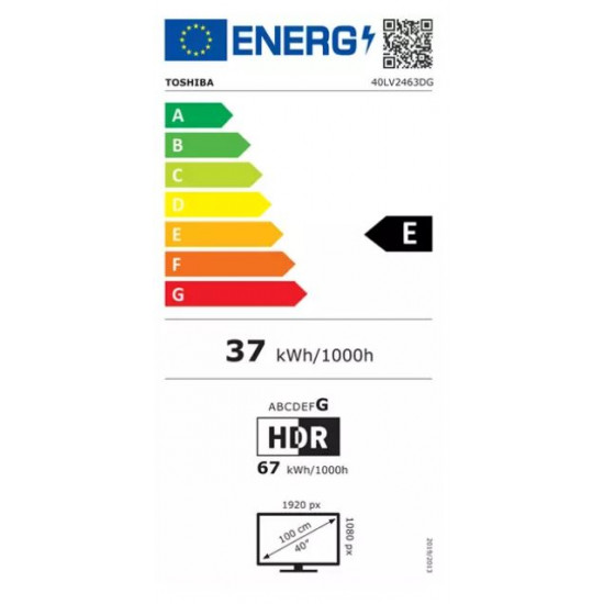 Toshiba 40'' Full HD Smart LED TV (40LV2463DG)