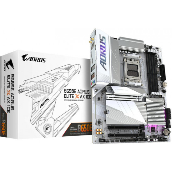 GIGABYTE B650E AORUS ELITE X ICE AMD B650, mATX Alaplap AM5 GIGABYTE B650E AORUS ELITE X ICE AMD B650, mATX Alaplap AM5