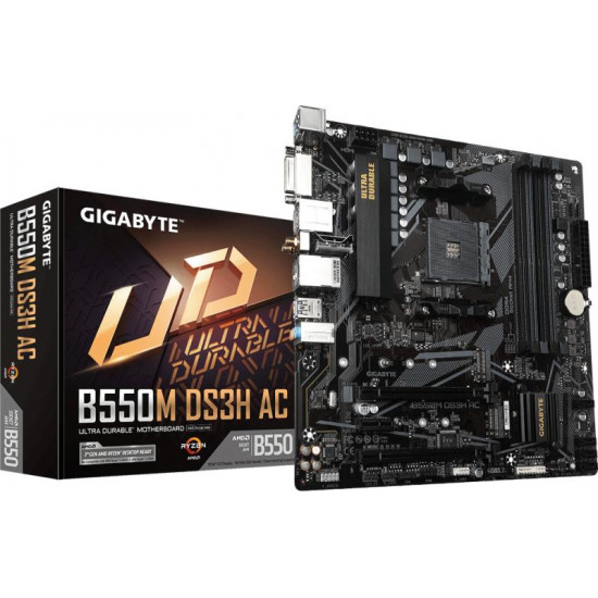 GIGABYTE B550M DS3H AC AMD B550, mATX Alaplap AM4 GIGABYTE B550M DS3H AC AMD B550, mATX Alaplap AM4