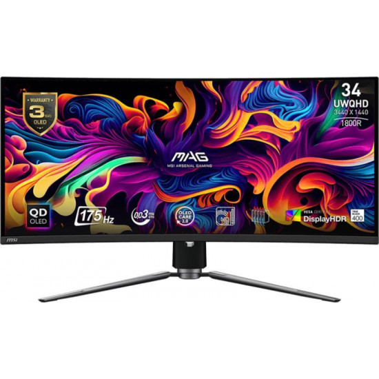 MSI Monitor GAMING MAG 341CQP QD-OLED Ívelt 34