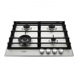Whirlpool GMWL 628/IXL EE inox, beépíthető, gáz, főzőzóna: 3 +1 wok égőfej, beépíthető méret: 56cm, főzőlap