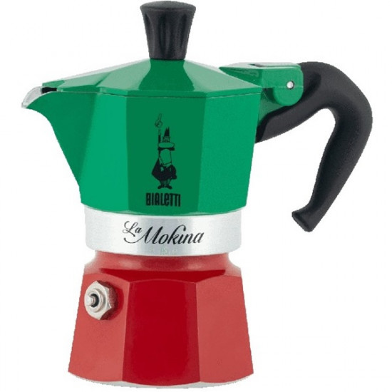 Bialetti La Mokina Italia fél adagos trikolor kotyogós kávéfőző (5650)