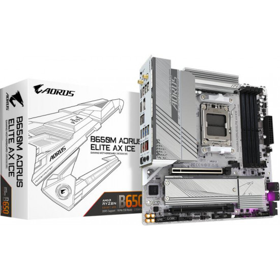 GIGABYTE B650M AORUS ELITE AX ICE AMD B650, mATX Alaplap AM5