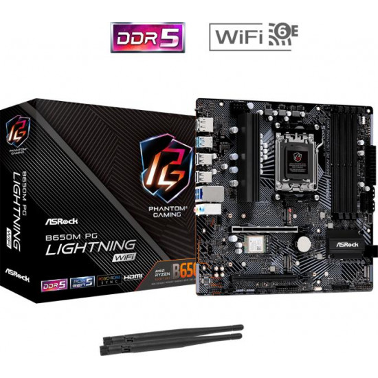 ASROCK B650M PG LIGHTNING WIFI AMD B650, mATX Alaplap AM5