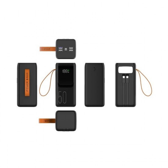Tracer Vouge 5, 20W, 50000 mAh 1x USB Type-C 4 x USB Type-A fekete hordozható power bank Tracer Vouge 5, 20W, 50000 mAh 1x USB Type-C 4 x USB Type-A fekete hordozható power bank