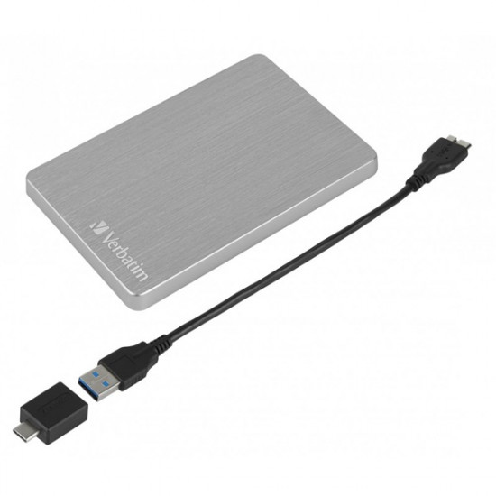 Verbatim 53663 Store `n` Go ALU Slim 2,5” 1TB USB 3.2 Gen 1 ezüst HDD Verbatim 53663 Store `n` Go ALU Slim 2,5” 1TB USB 3.2 Gen 1 ezüst HDD