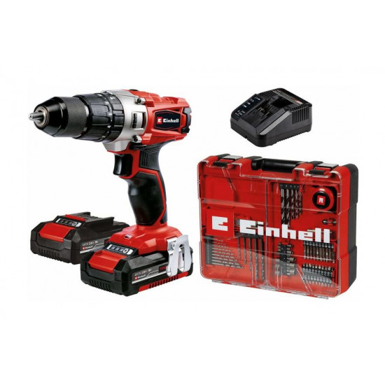 Einhell TE-CD 18/2 Li-i +64 2x2Ah akkumulátoros ütvefúró-csavarozó szett (4514221)