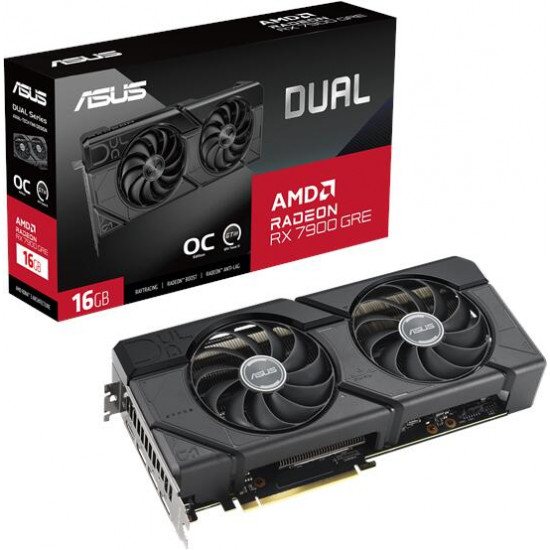 Asus RX 7900 GRE 16GD6 Dual OC Videokártya (DUAL-RX7900GRE-O16G)