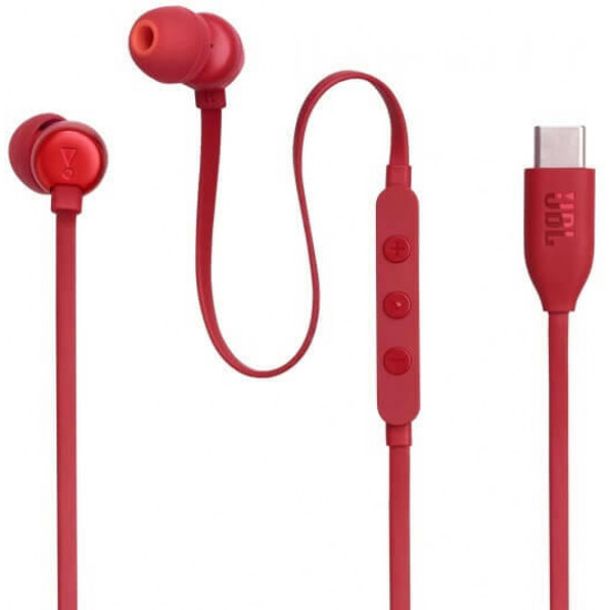 JBL T 310 C RED vezetékes USB C mikrofonos piros fülhallgató (JBLT310CRED) JBL T 310 C RED vezetékes USB C mikrofonos piros fülhallgató (JBLT310CRED)