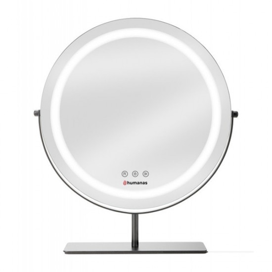 HUMANAS HM Scarlet LED fém sminktükör, 360° elforgatható, integrált érintő gombok, 3 színhőmérséklet, HUMANAS HM Scarlet LED fém sminktükör, 360° elforgatható, integrált érintő gombok, 3 színhőmérséklet,