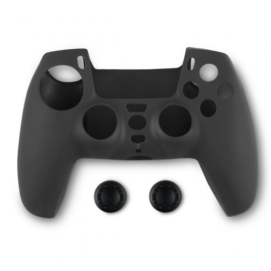 Spartan Gear 2808147 PS5 kontroller szilikon skin fekete + hüvelykujj csúszásgátló Spartan Gear 2808147 PS5 kontroller szilikon skin fekete + hüvelykujj csúszásgátló