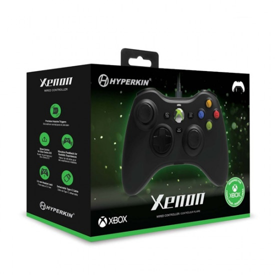 HYPERKIN Xenon Xbox Series|One/Windows 11|10 Xbox liszenszelt Vezetékes kontroller, Fekete HYPERKIN Xenon Xbox Series|One/Windows 11|10 Xbox liszenszelt Vezetékes kontroller, Fekete