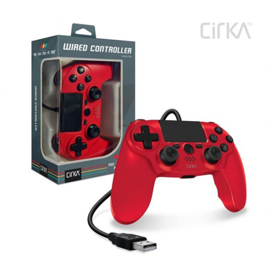 Cirka M07527-RD NuForce PS4/PC/Mac vezetékes piros kontroller Cirka M07527-RD NuForce PS4/PC/Mac vezetékes piros kontroller