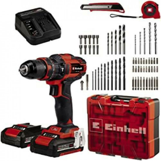 Einhell PXC TE-CD 18/40 Li-i (2x2,0Ah) akkumulátoros ütvefúró-csavarozó + 64 részes tartozék készlet (4513992)