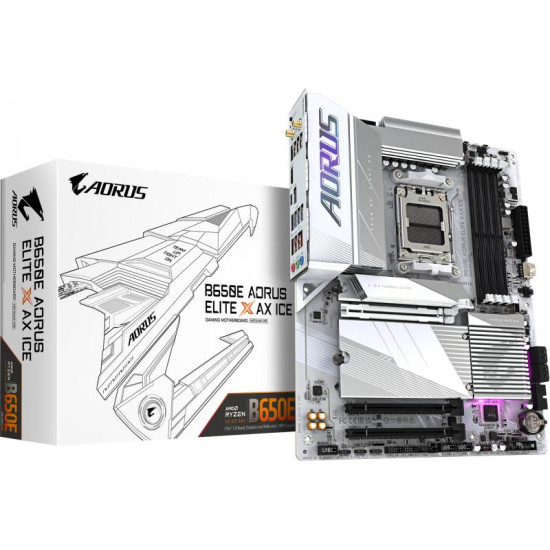 GIGABYTE B650E AORUS ELITE X AX ICE AMD B650, ATX Alaplap AM5 GIGABYTE B650E AORUS ELITE X AX ICE AMD B650, ATX Alaplap AM5