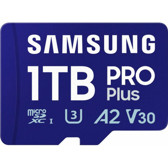 SAMSUNG PRO Plus 1TB microSDXC kártya, CLASS 10, UHS-I, U3, V30, A2, + Adapter, R180/W130 Memóriakártya