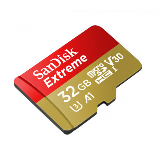 SANDISK EXTREME 32GB MICROSDHC KÁRTYA, 90MB/sec. CL10, UHS-I, V30, A1