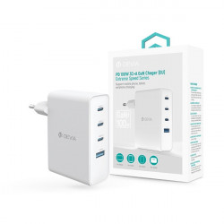 Devia Extreme Speed Series 100W GaN PD hálózati gyorstöltő adapter USB+3xType-C - fehér
