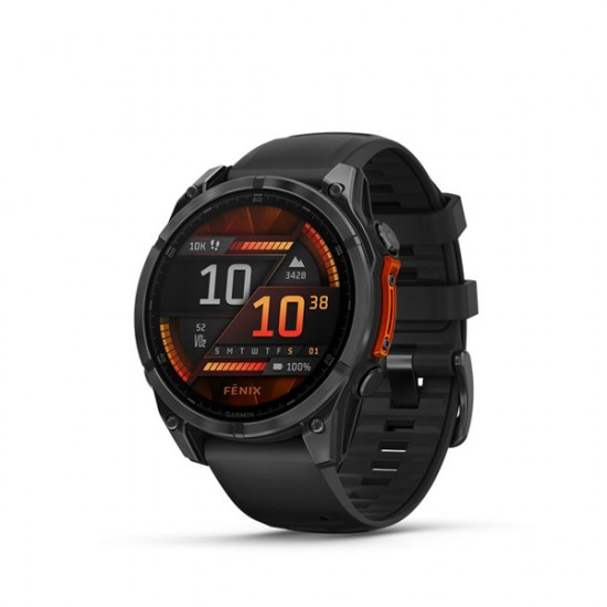 Garmin fenix 8 AMOLED 47mm szilikon pántos fekete okosóra (010-02904-00)