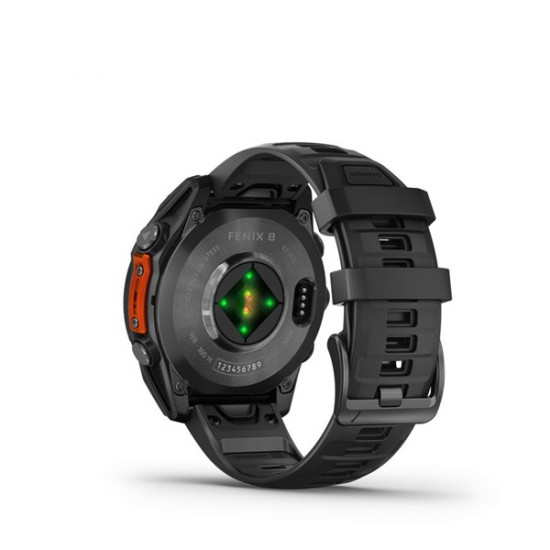 Garmin fenix 8 AMOLED 47mm szilikon pántos fekete okosóra (010-02904-00)