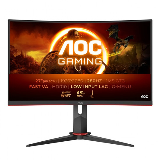 AOC Ívelt Gaming 280Hz monitor 27 AOC Ívelt Gaming 280Hz monitor 27