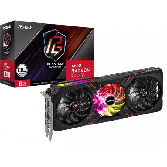 ASROCK RX 7600 PHANTOM GAMING 8GB PCI-Ex16x DDR6 OC Videokártya